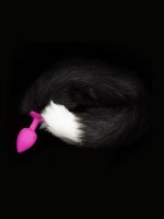 Dolce Piccante Jewellery Silicone Tail: Silikonplug, pink/schwarz