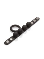 Medium Weighted C-Ring Ball Stretcher: Penisring mit Hodenstretcher, schwarz