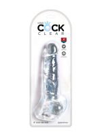 King Cock Clear 8": Naturdildo mit Hoden, transparent