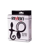 Rimba Latex Play #3: Aufblasbarer Analplug mit Griff, schwarz