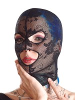 Bad Kitty Spitzenkopfmaske mit Augen-/Mundöffnung, schwarz