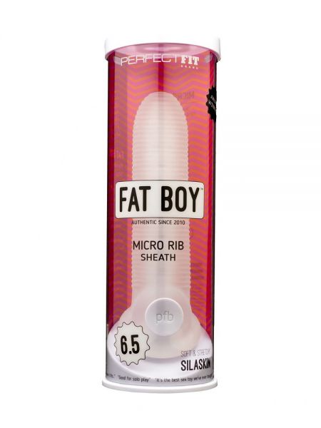 Perfect Fit Fat Boy Micro Rib Sheath 6.5: Penishülle, transparent