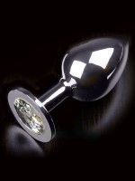Dolce Piccante Jewellery Large: Edelstahl-Analplug, silber/klar