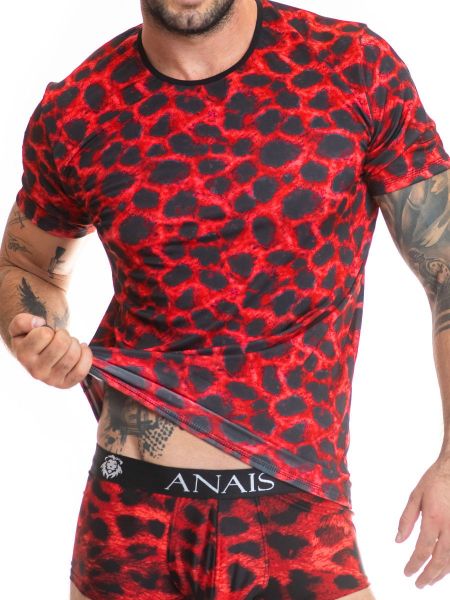 Anais for Men Savage: T-Shirt, rot/schwarz