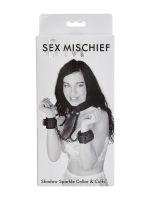 Sex & Mischief Shadow Sparkle: Hals- und Handfessel-Set, schwarz