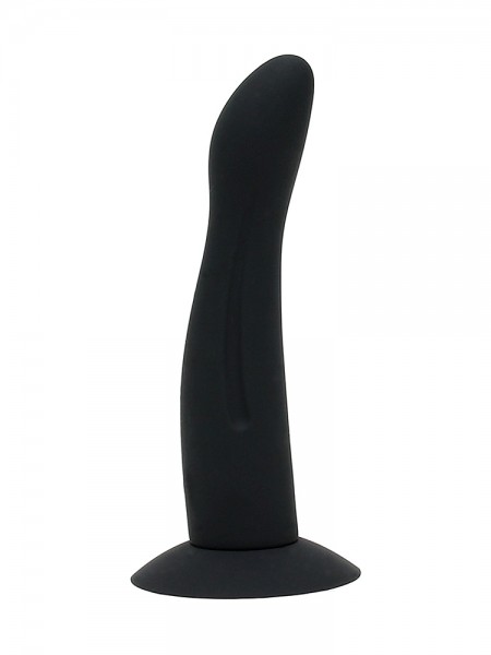 Silikon-Dildo (glatt) mit Saugfuß für Strap-On (16cm), schwarz