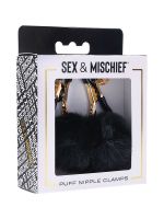 Sex & Mischief Puff: Nippelklemmen, schwarz/gold