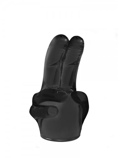 Power Wand Double Finger: Vibratoraufsatz, schwarz
