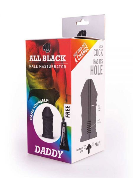 All Black Real Skin Touch Daddy: Masturbator, schwarz