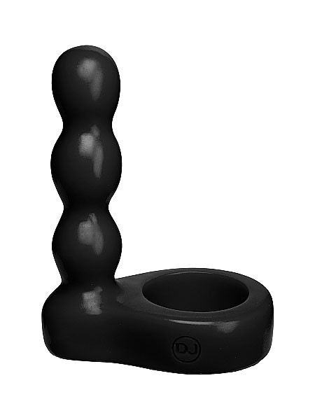 Double Dip 2: Penisring mit Analplug, schwarz