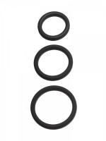Perfect Fit Xact-Fit 3-Ring-Kit S-L: Penisringe-Set, schwarz