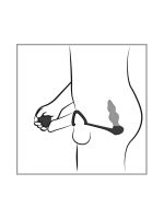 Rebel RC Butt Plug: Analvibrator mit Penis-/Hodenring, schwarz