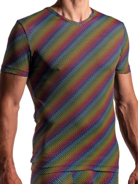 MANSTORE M2278: V-Neck-Shirt, rainbow