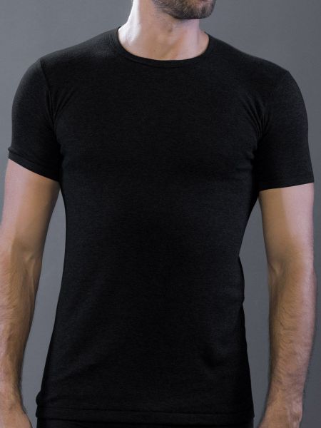 MORETTA Felpa Light: Casual T-Shirt, schwarz