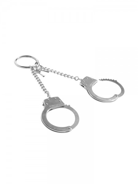 Sex &amp; Mischief Ring Metal Handcuffs: Handschellen mit Kette, silber
