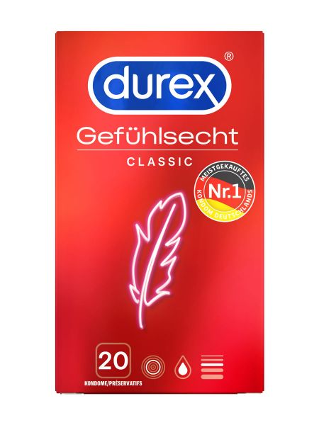 Durex Gefühlsecht Classic Kondome 20er Pack