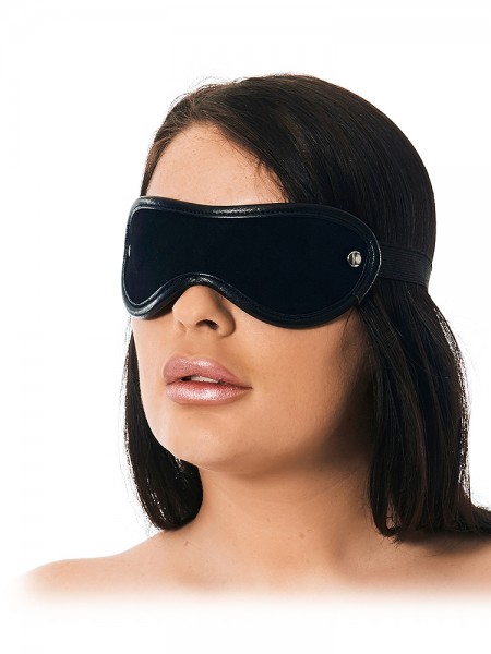 Velourleder-Augenmaske, schwarz