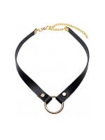 Master Series Posh Pet: Halsband mit O-Ring, schwarz/gold