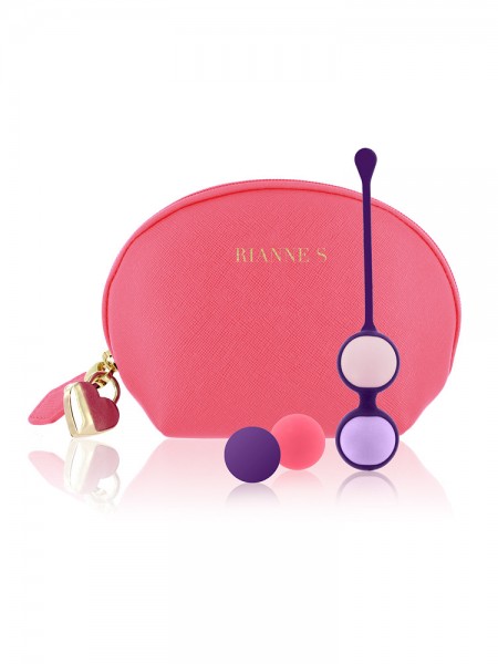 Rianne S Pussy Playballs: Liebeskugeln und Toybag, lila/pink