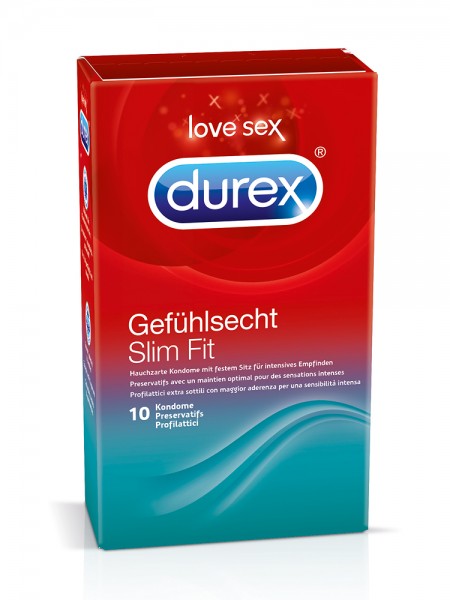 Durex Gefühlsecht Slim Flit: Kondome, 10er Pack