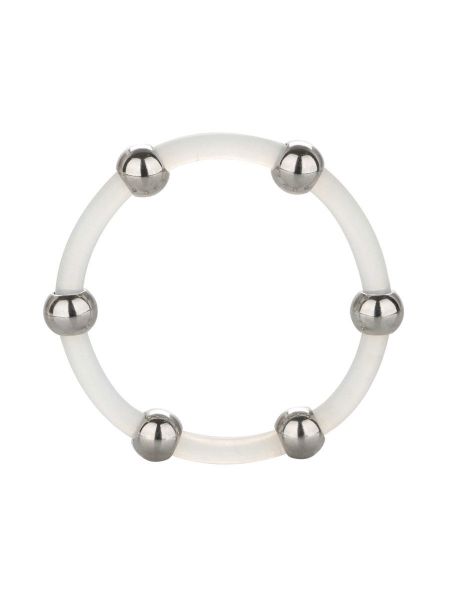 Steel Beaded Silicone Ring X-Large: Penisring, transparent