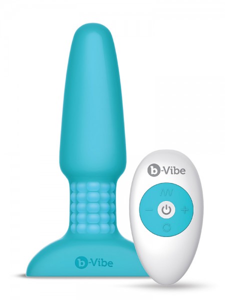 B-Vibe Rimming: Vibro-Plug mit Fernbedienung, teal