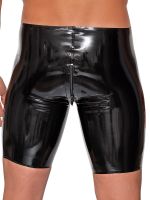 Latex-Herrenpants mit Reißverschluss, schwarz