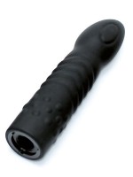 Silikon-Dildo (gerillt) für Strap-On (16cm), schwarz