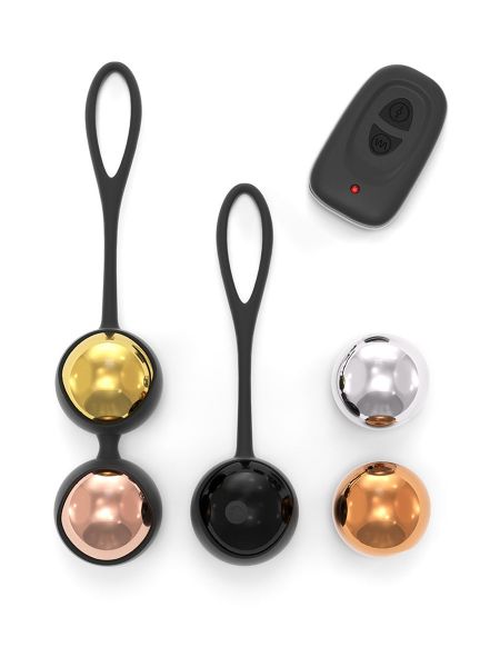 Dorcel Geisha Balls Remote Control: Vibro-Liebeskugel-Set, schwarz/metallic