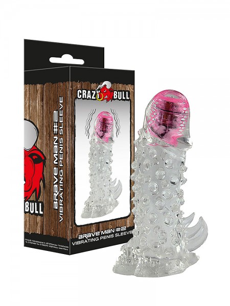 Crazy Bull Brave Man 2: Vibro-Penishülle, transparent