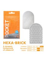 Tenga Pocket Stroker Hexa Brick: Masturbator, transparent