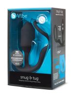 B-Vibe Snug & Tug: Silikon-Analplug mit Penisring (128g), schwarz
