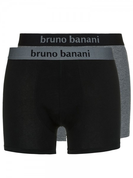 Bruno Banani Flowing: Short 2er Pack, schwarz/grau