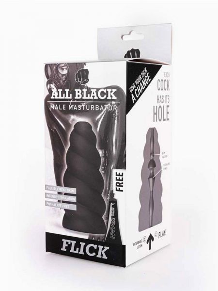 All Black Real Skin Touch Flick: Masturbator, schwarz