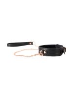 Bad Kitty: Halsband mit Leine, schwarz/rosé