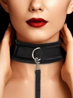 Ouch! Velvet Collar with Leash: Halsband mit Leine, schwarz
