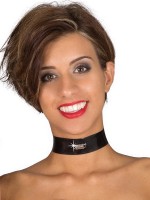 Eros Veneziani Sabina: Lack-Halsband, rot/schwarz