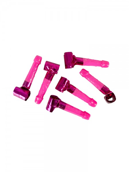 Willy Blowout Whistles: Party-Tröten 6 Stk., pink