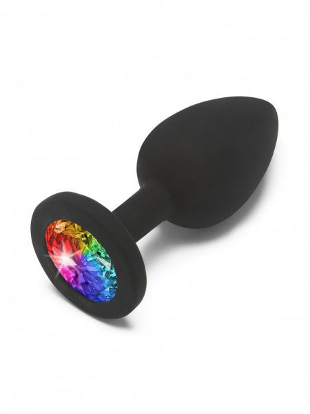 Rainbow Booty Jewel: Analplug, schwarz