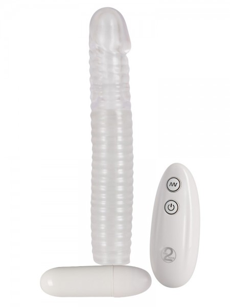 Vibrating Sleeve: Vibro-Penishülle mit Fernbedienung, transparent