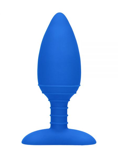 Elegance Glow: Vibro-Analplug mit Wärmefunktion, blau