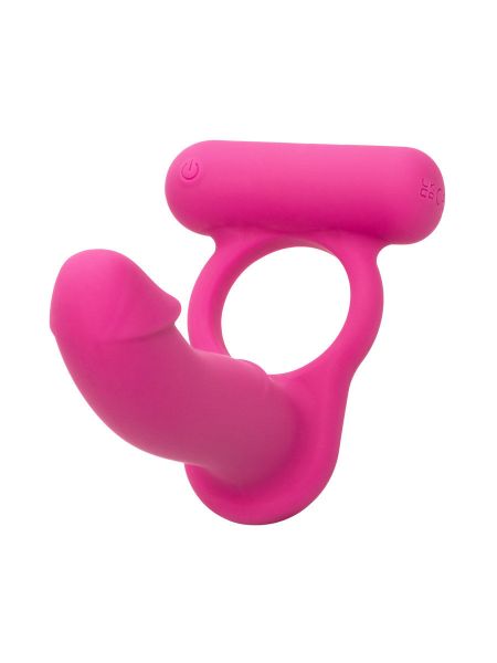 Double Diver: Vibro-Penisring mit Analplug, pink
