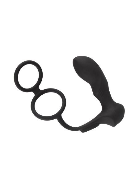 Black Velvets Double Ring & Vibro-Plug: Vibro-Analplug, schwarz