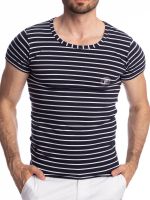 L'Homme Querelle de Brest: T-Shirt, marineblau/weiß
